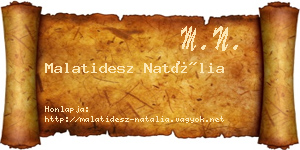 Malatidesz Natália névjegykártya